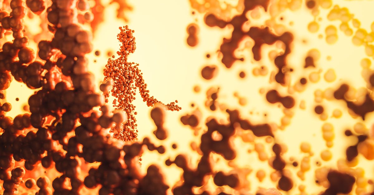 ペプチド分子の構造をイメージしたCGビジュアル。肌の弾力を支える成分の働きを科学的に表現。